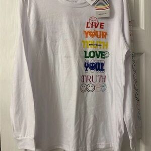 Colorful Graphic Long Sleeve Tee - White